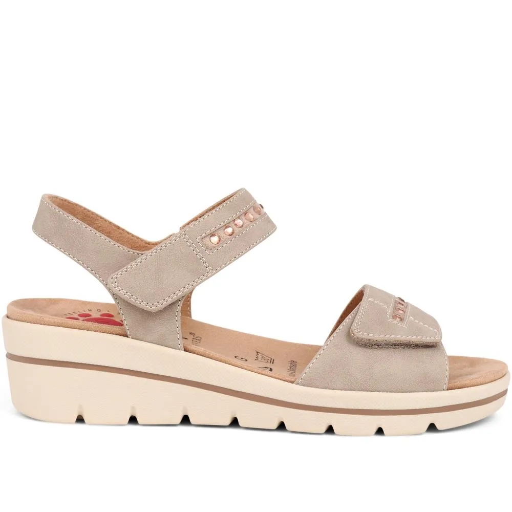 Adjustable Dual Strap Wedge Sandals - CENTR39027 / 324 979