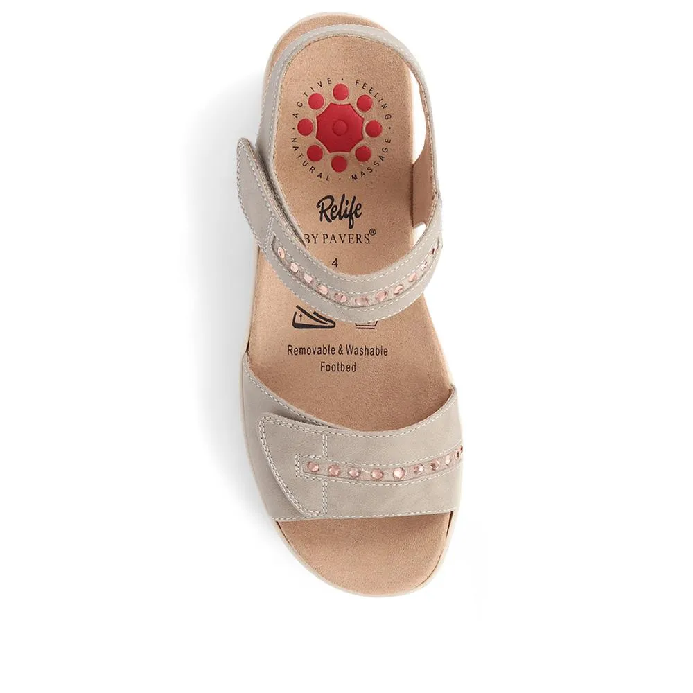 Adjustable Dual Strap Wedge Sandals - CENTR39027 / 324 979