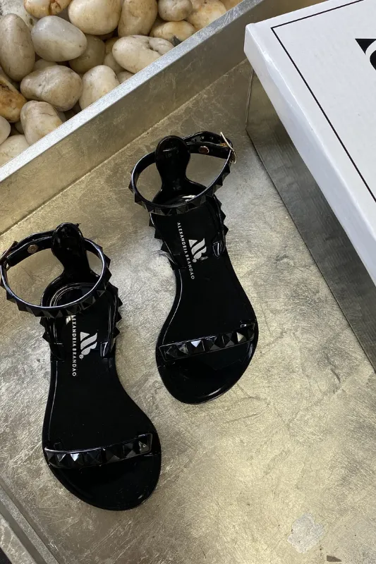 Aria Kid's Black Sandals