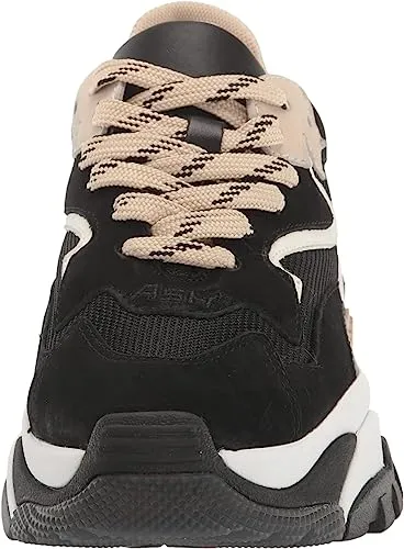 Ash Addict Black Pristine Eggnug Patterned Lace Up Chunky Fashion Sneakers