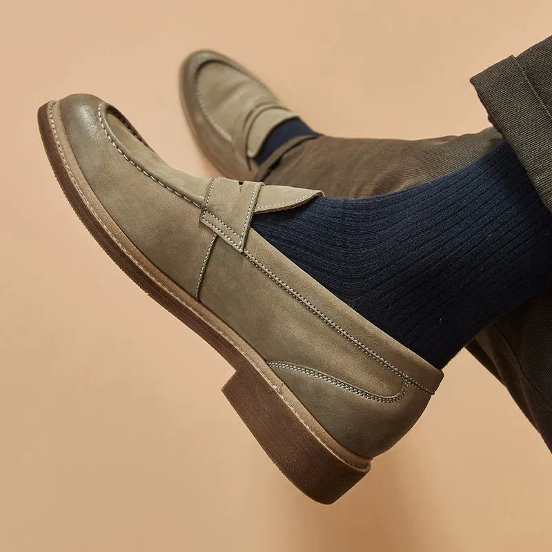 BeauToday Classic Leather Penny Loafers for Men