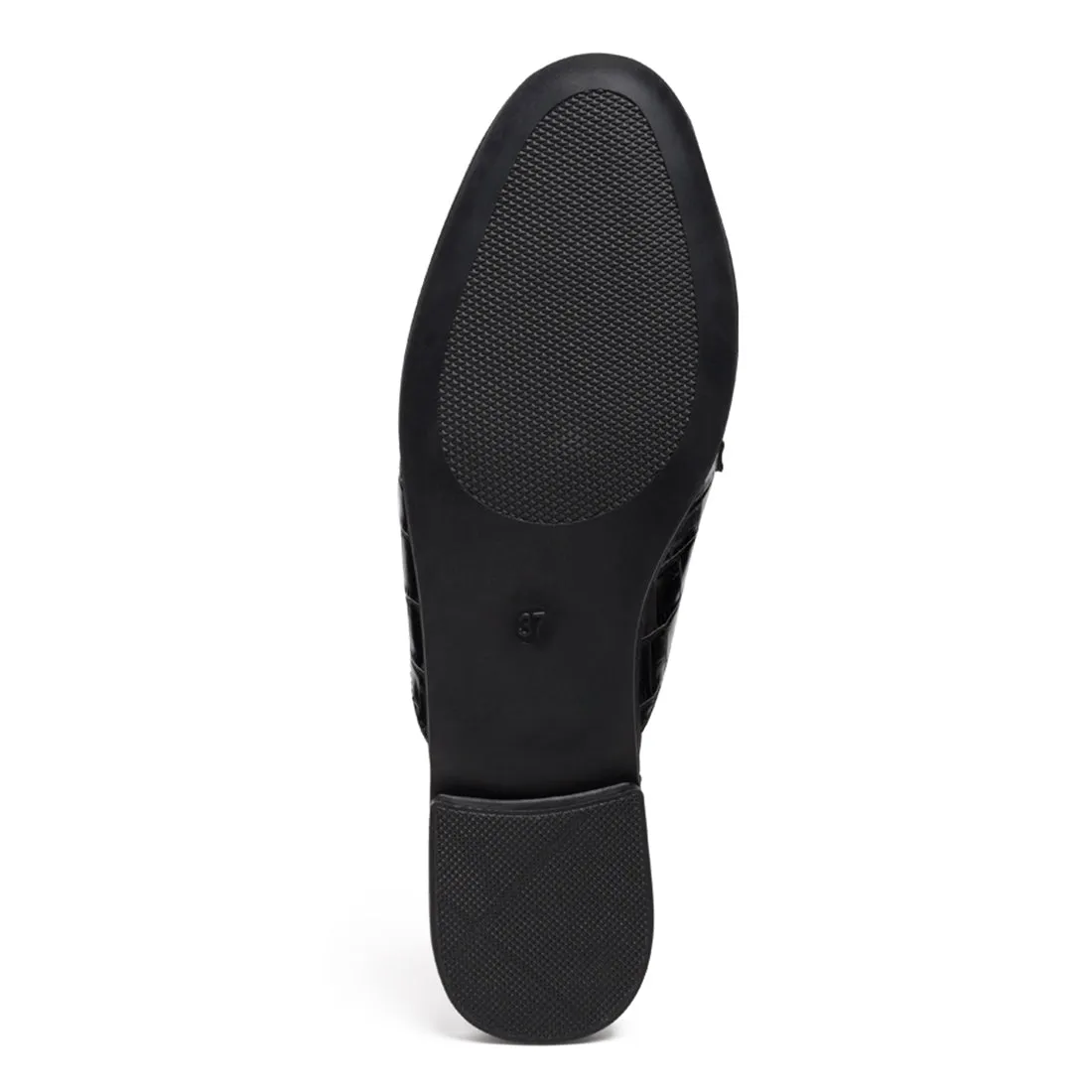 Buckled croc Mules in Black