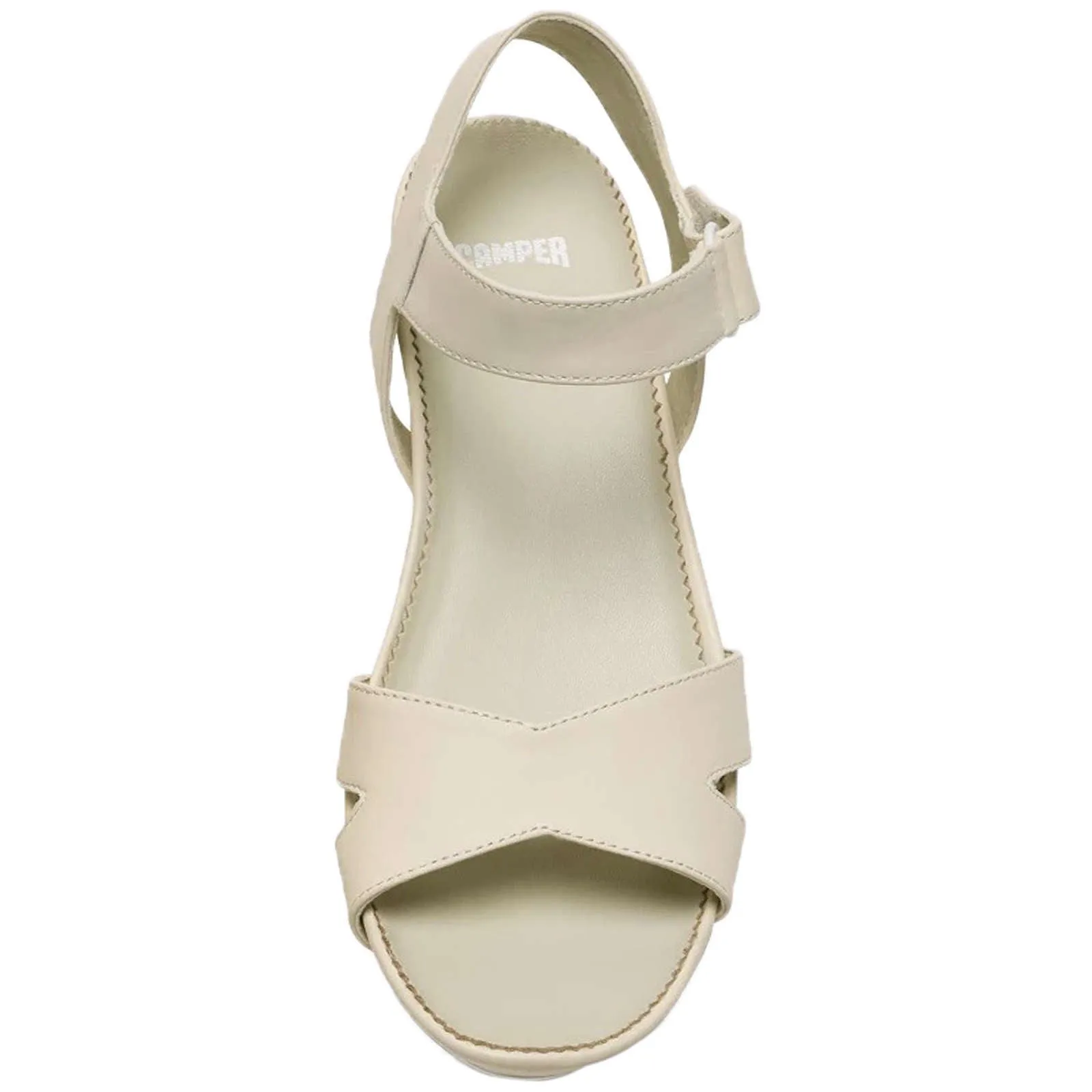 Camper Micro Calfskin Leather Women's Wedge Heel Sandals