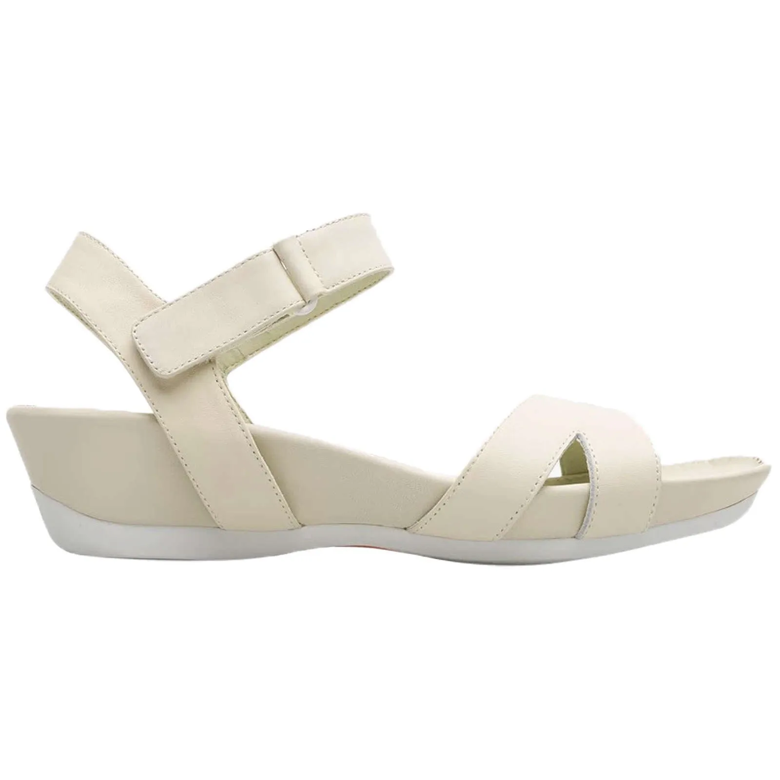 Camper Micro Calfskin Leather Women's Wedge Heel Sandals