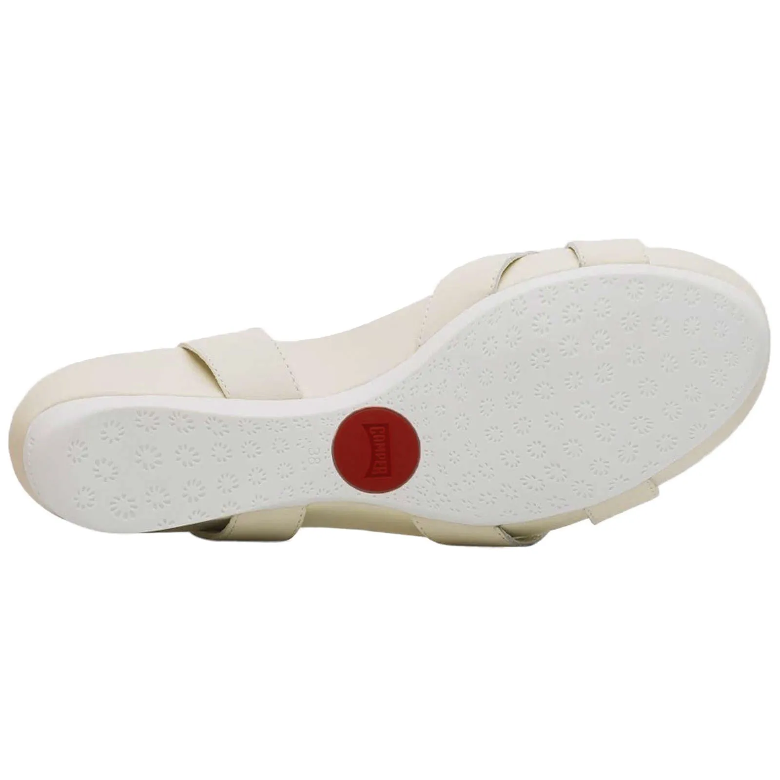 Camper Micro Calfskin Leather Women's Wedge Heel Sandals