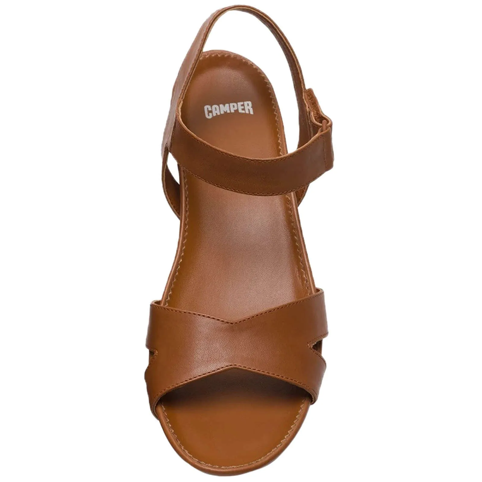 Camper Micro Calfskin Leather Women's Wedge Heel Sandals