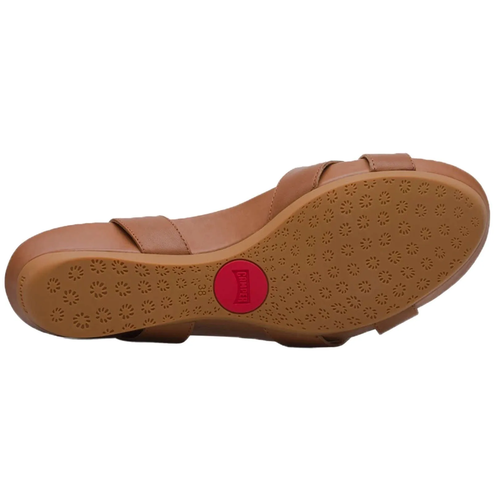 Camper Micro Calfskin Leather Women's Wedge Heel Sandals