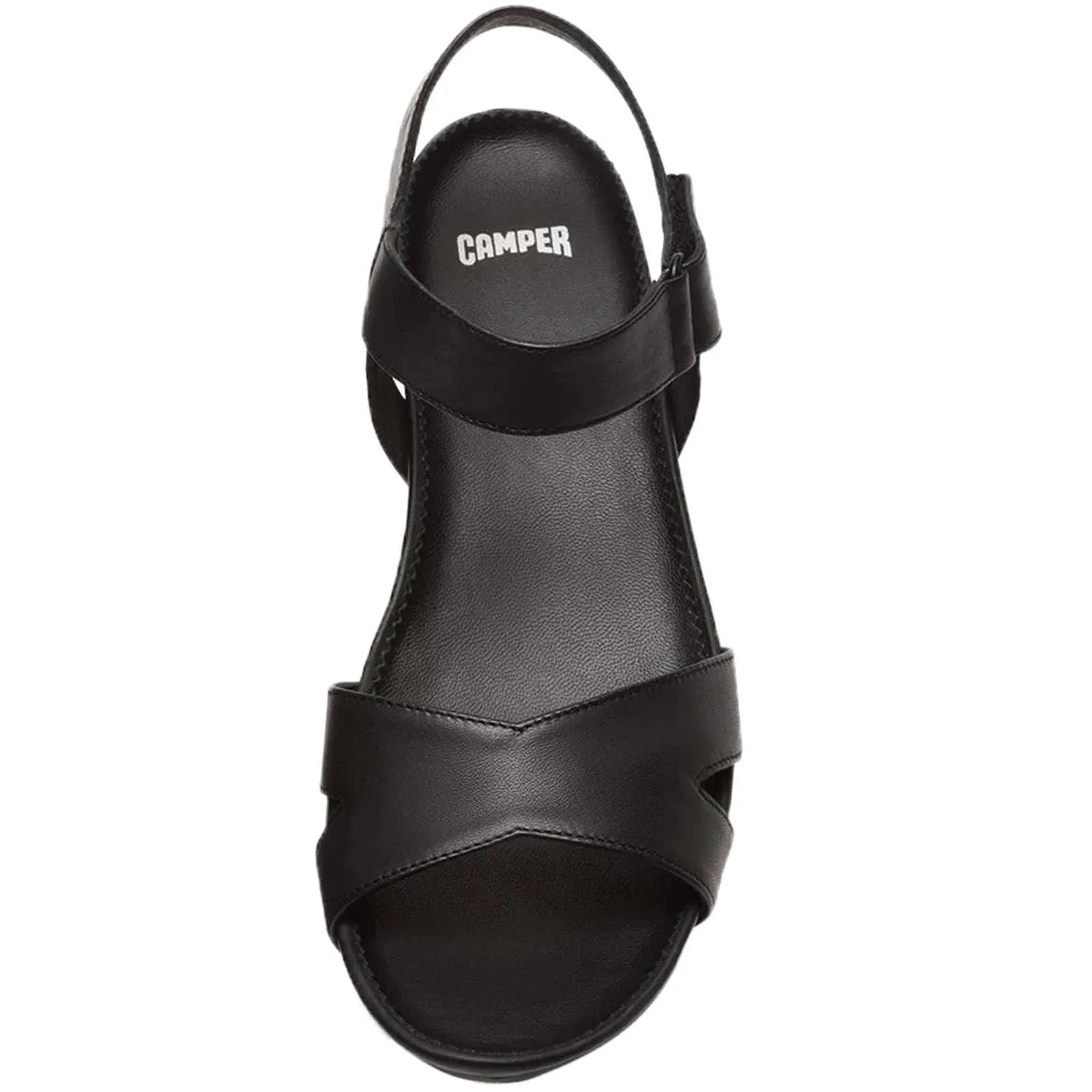 Camper Micro Calfskin Leather Women's Wedge Heel Sandals