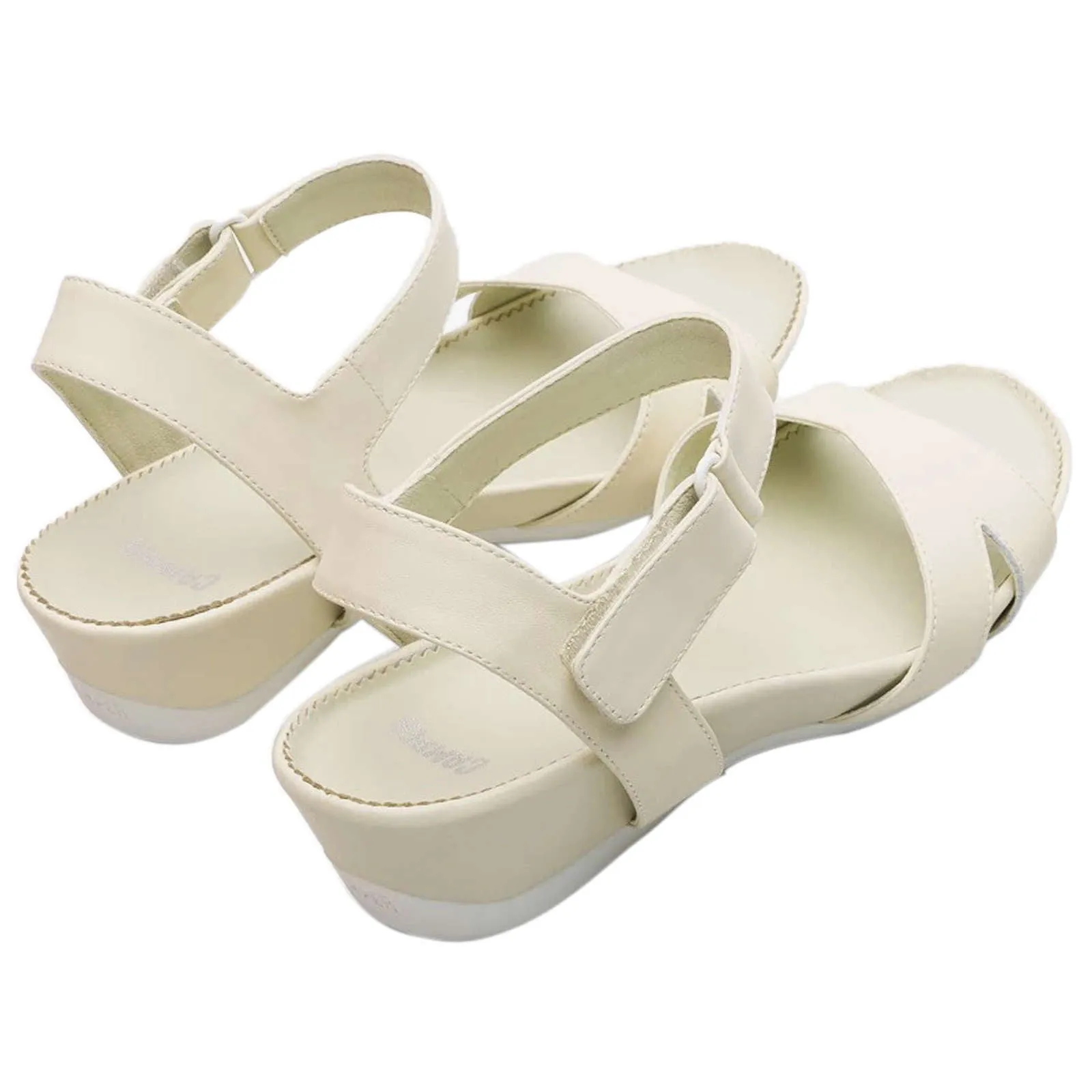 Camper Micro Calfskin Leather Women's Wedge Heel Sandals