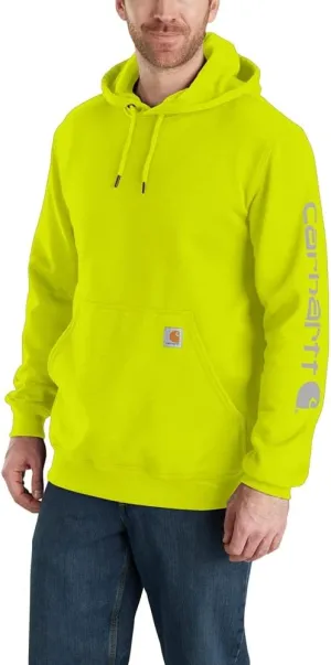 Carhartt Men's Midweight Signature Sleeve Logo Hooded Sweatshirt