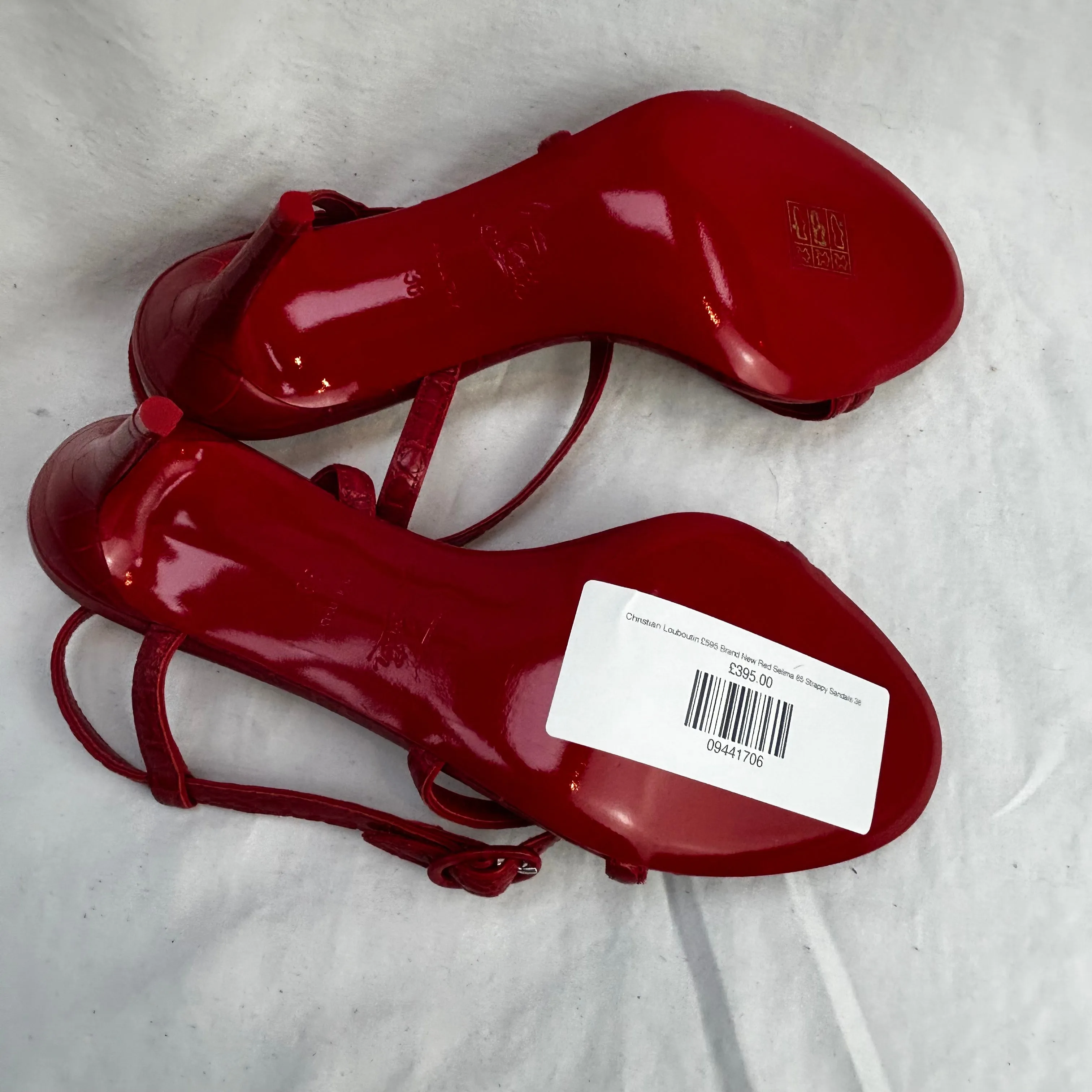 Christian Louboutin £595 Brand New Red Selima 85 Strappy Sandals 38