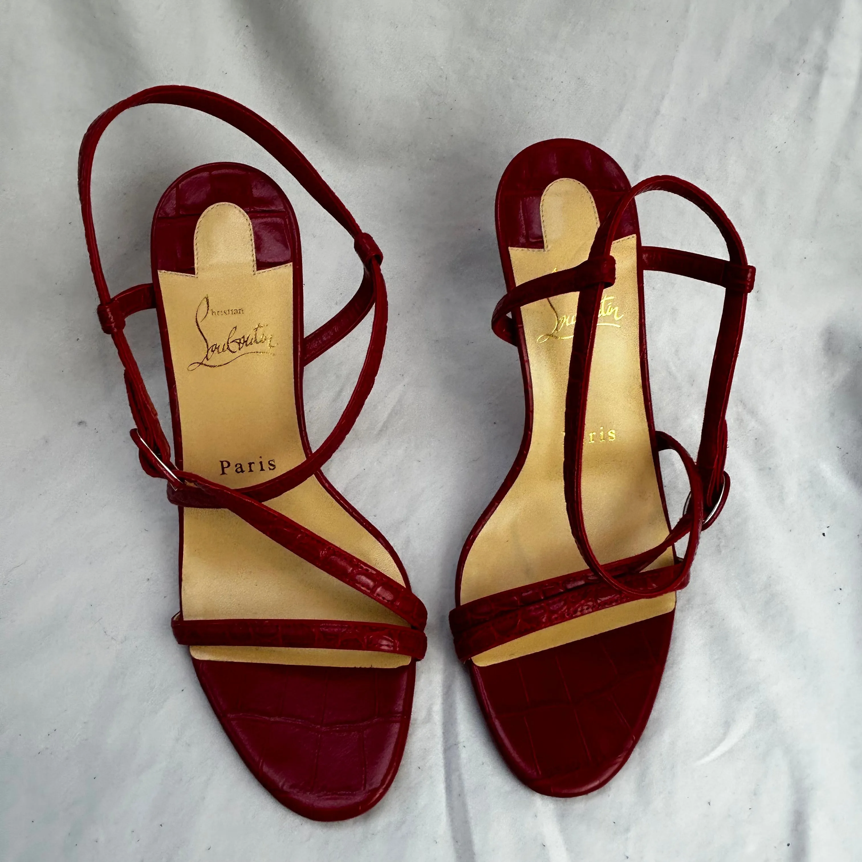 Christian Louboutin £595 Brand New Red Selima 85 Strappy Sandals 38