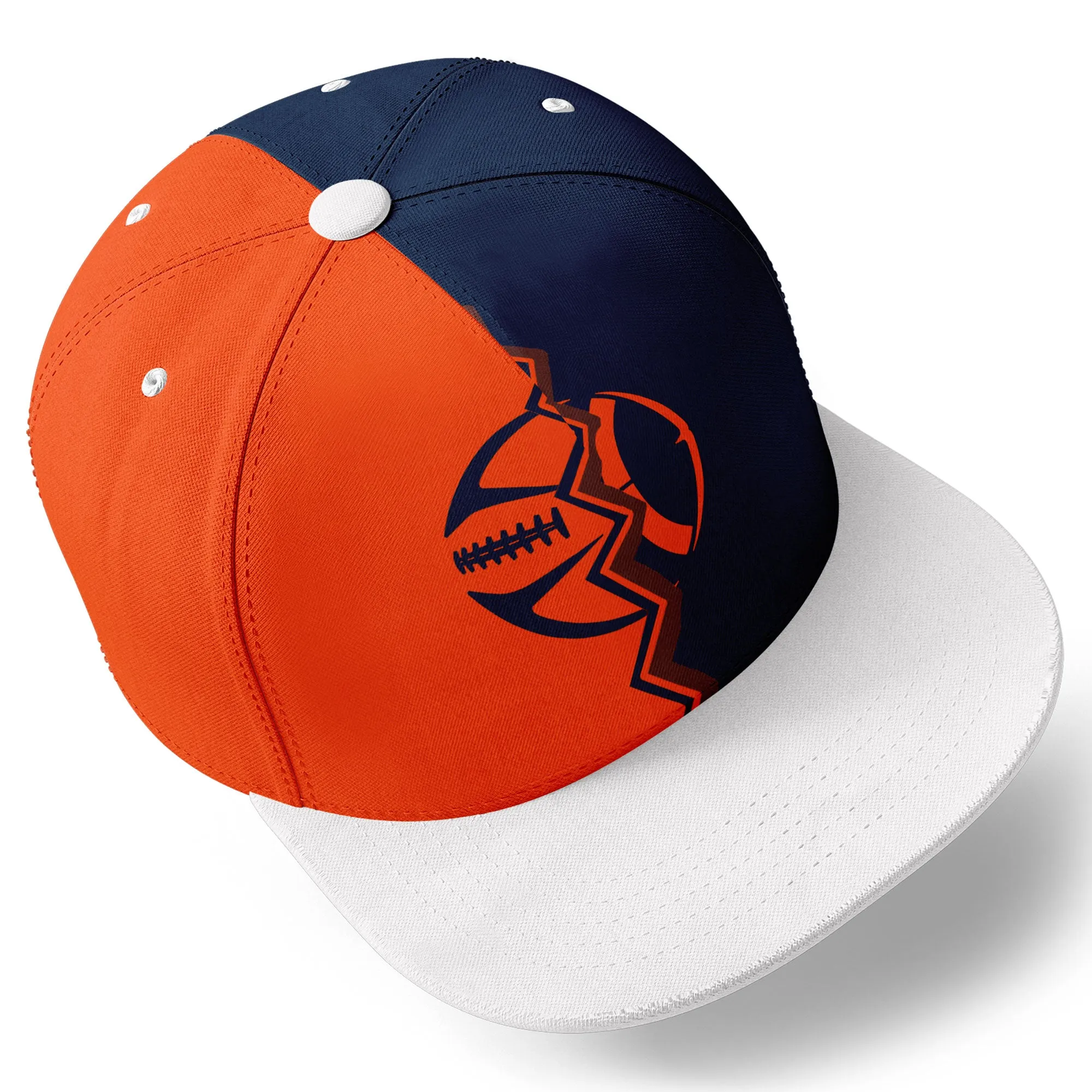 Custom Blue Orange Colorado Hat Sport Design Cap Stitched Adjustable Personalized PR067B-D028017-21