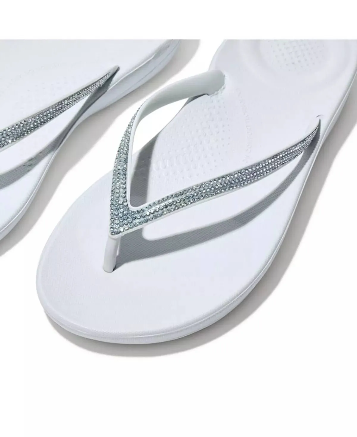 FitFlop Womens Iqushion Ombre Sparkle Flip Flops Seafoam Blue