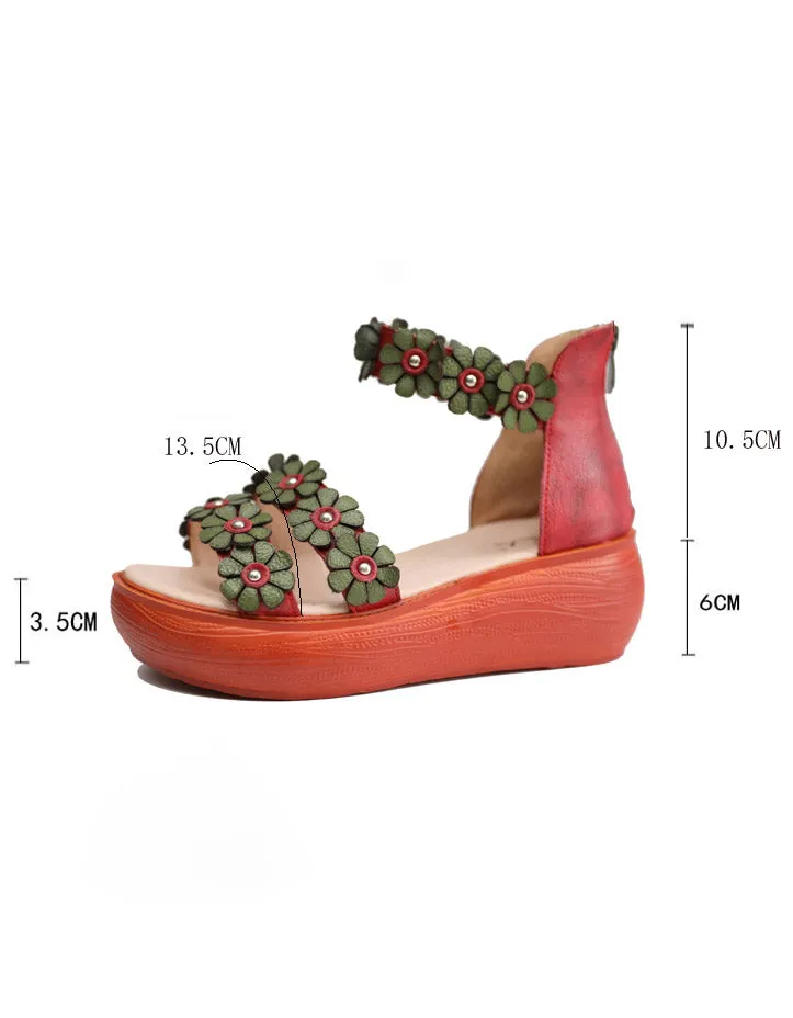 Handmade Leather Flower Summer Sandals