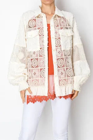 Jacket with Lace Patches