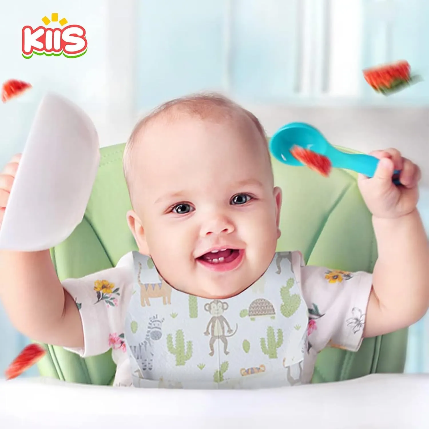 KIIS Disposable Baby Bibs for Baby Boys and Girls - Individually Packaged - Hygienic, Soft and Leakproof