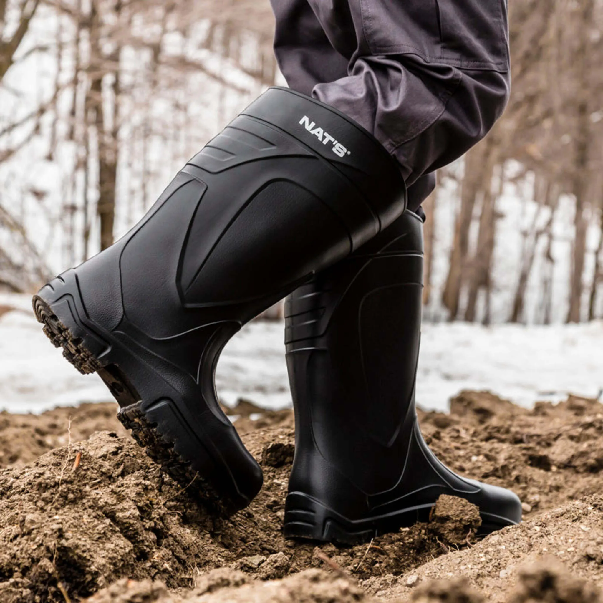 Nats Men's Work Boot 1577 | EVA Plain Toe, Waterproof, Ultra-Light, Removable Insole, Antimicrobial, Oil and Waste Resistant | Sizes 7-13