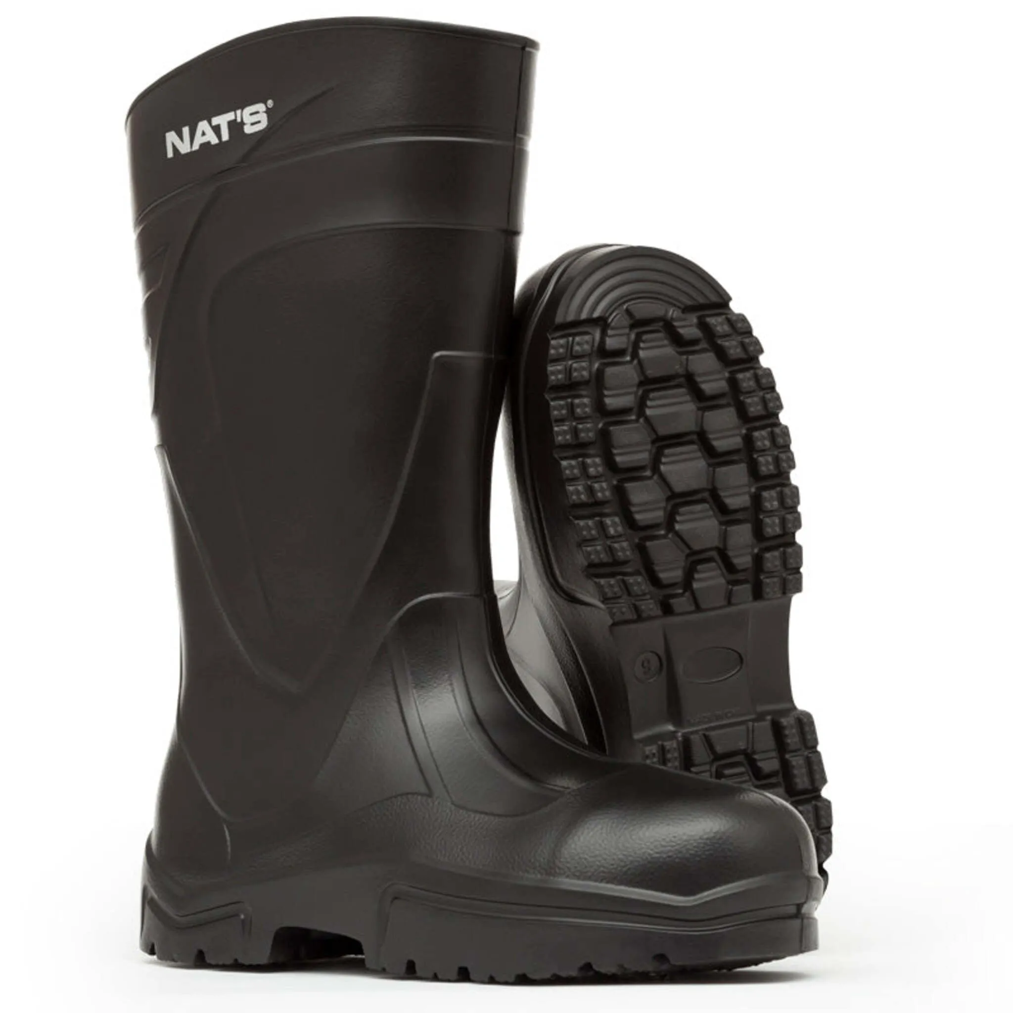 Nats Men's Work Boot 1577 | EVA Plain Toe, Waterproof, Ultra-Light, Removable Insole, Antimicrobial, Oil and Waste Resistant | Sizes 7-13