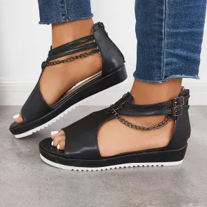 Sohiwoo  Womens Fashion Casual Wedge Heel Strap Platform Sandals Imily Bela