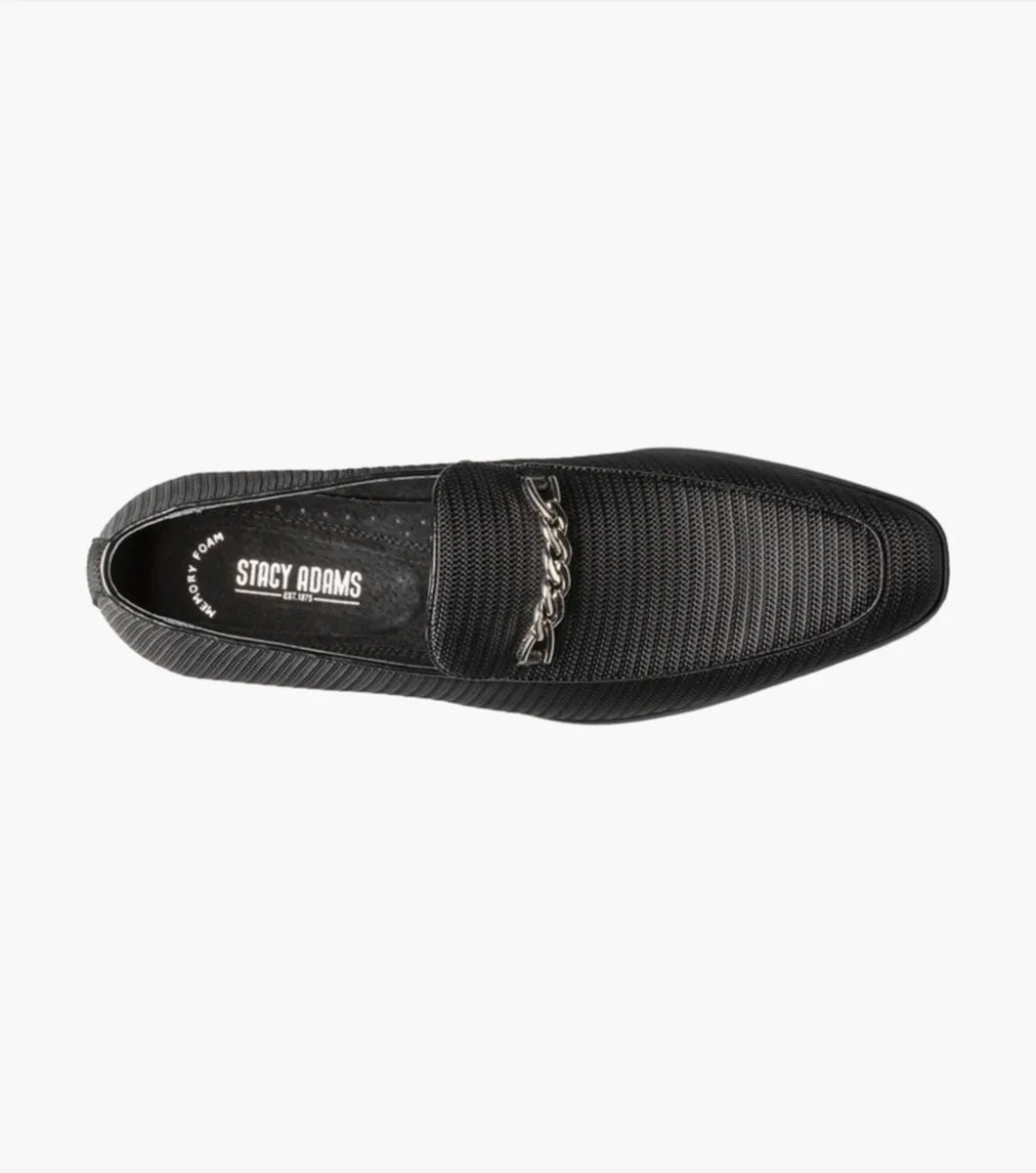 Stacy Adams Black Tazio Moc Toe Bit Slip-on Shoes