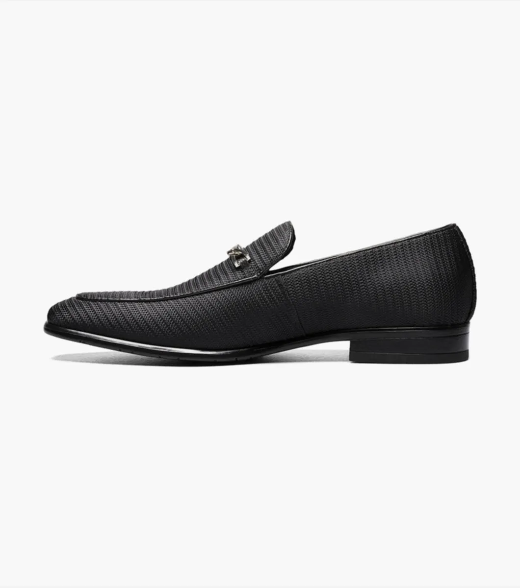 Stacy Adams Black Tazio Moc Toe Bit Slip-on Shoes