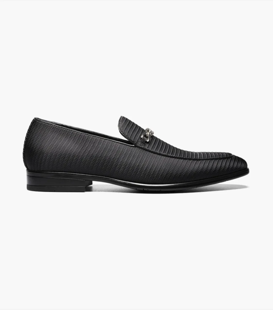 Stacy Adams Black Tazio Moc Toe Bit Slip-on Shoes
