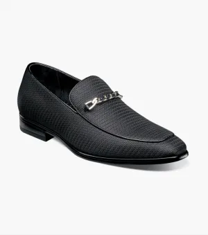 Stacy Adams Black Tazio Moc Toe Bit Slip-on Shoes