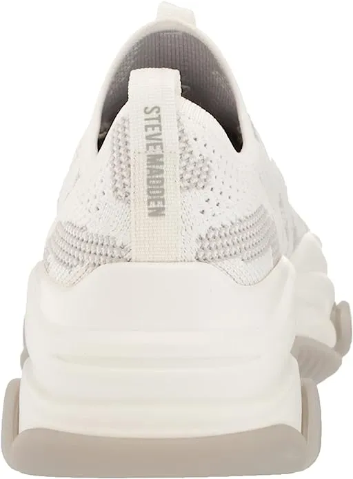 Steve Madden Pike White Lace Up Stretchy Mesh Upper Lace Up Low Top Sneakers